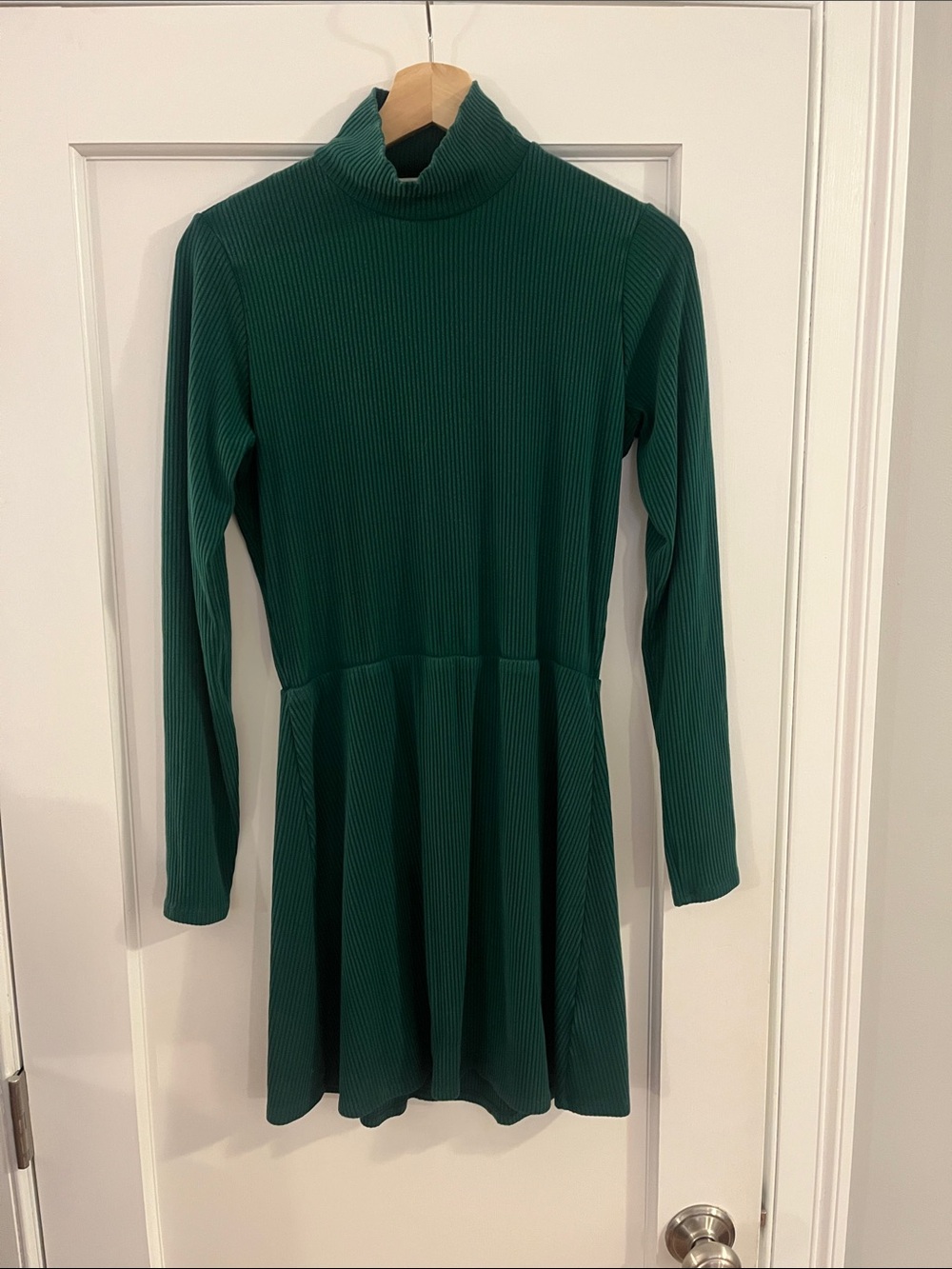 Reformation green knit skater dress